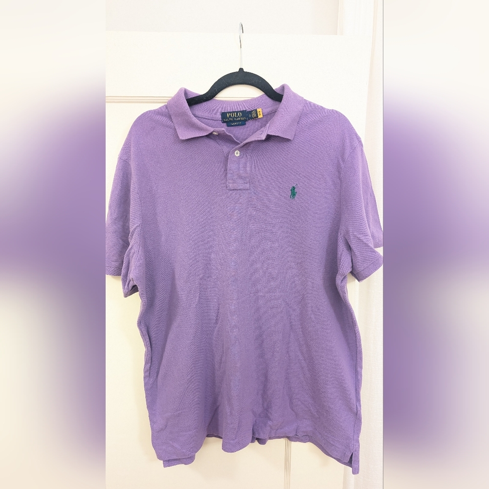 Ralph Lauren Lavender Short-Sleeve Polo with Green Pony